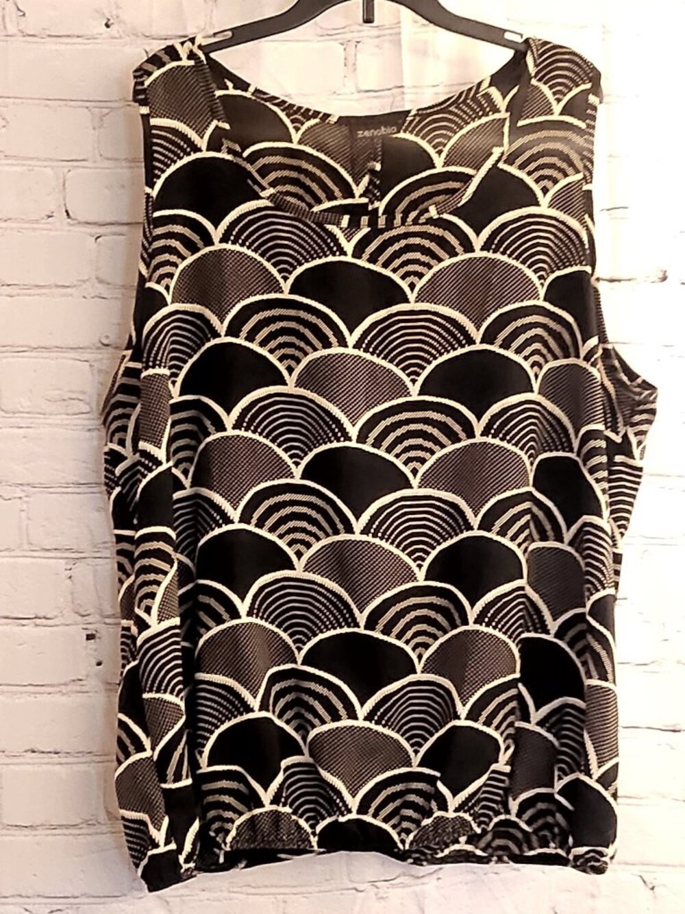 Zenobia, Missing Tag (XXL), Black & Ivory